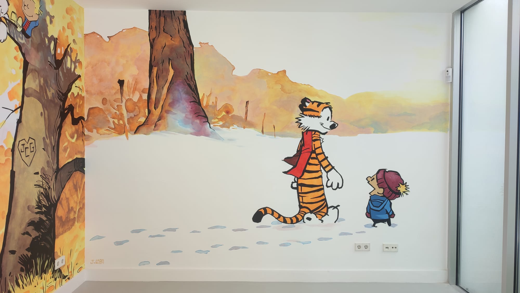 Mural infantil pintado a mano - Calvin